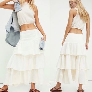 New FREE PEOPLE Can't Stop The Spring Tiered Skirt